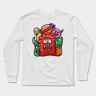 Monster Character Doodle Art Long Sleeve T-Shirt